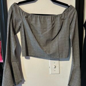 Cropped off the shoulder with bell sleeves Blouse
